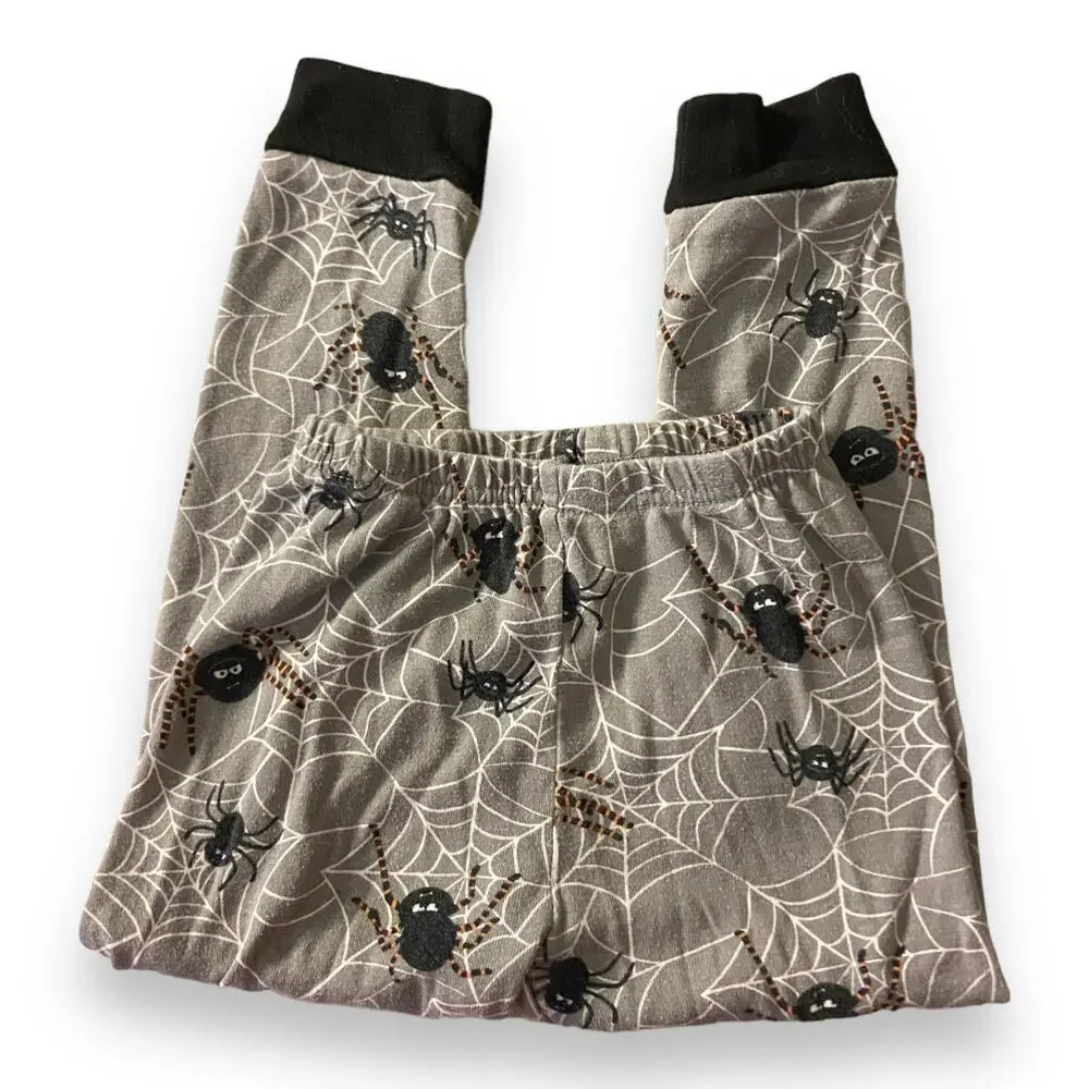 Gymboree Unisex Pajamas Sz 4 Spiderweb Halloween Shop Gymmies‎ PJs Gray Black